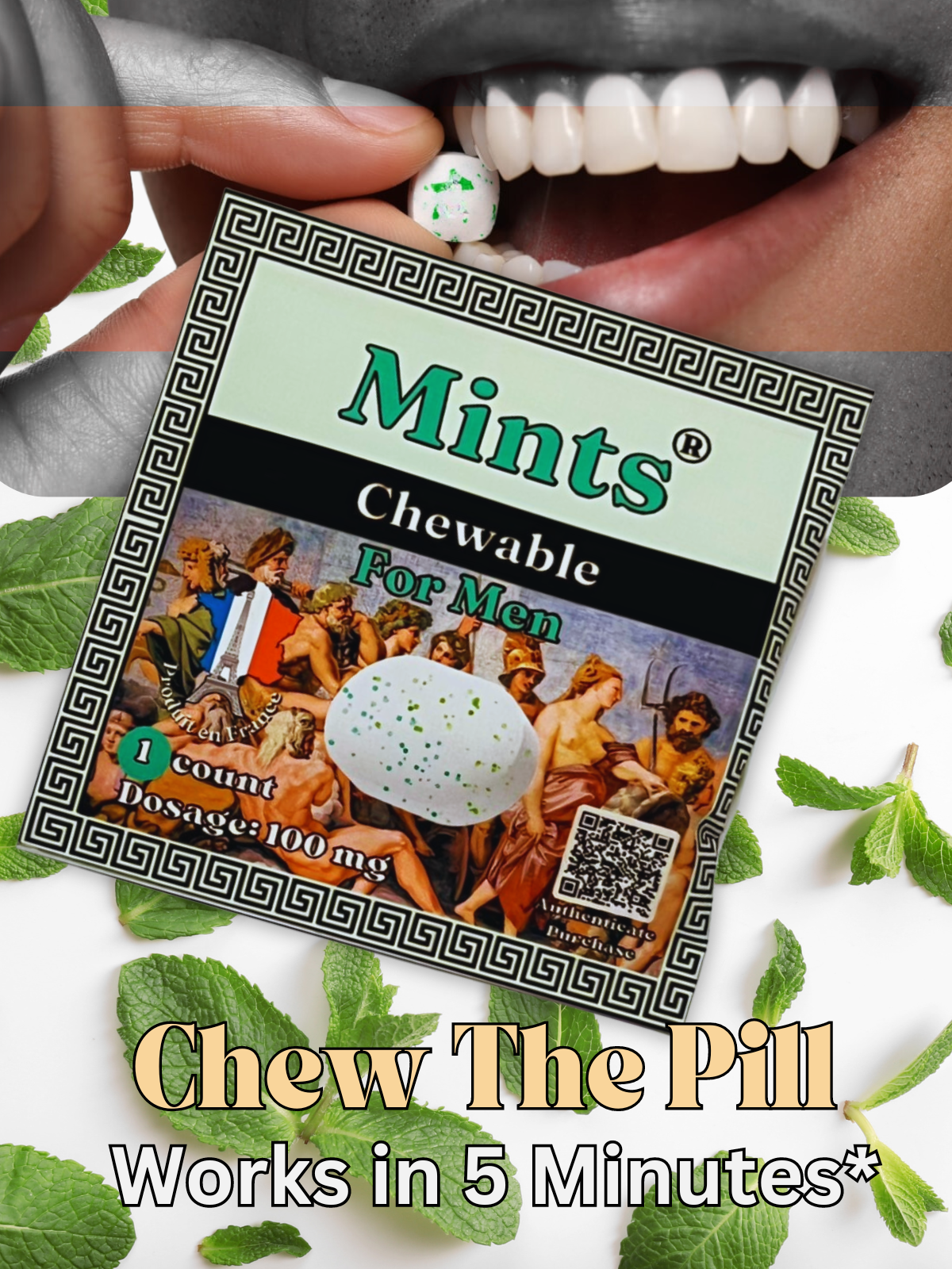 Men's Chewable Mints®- 100mg, Single use pack