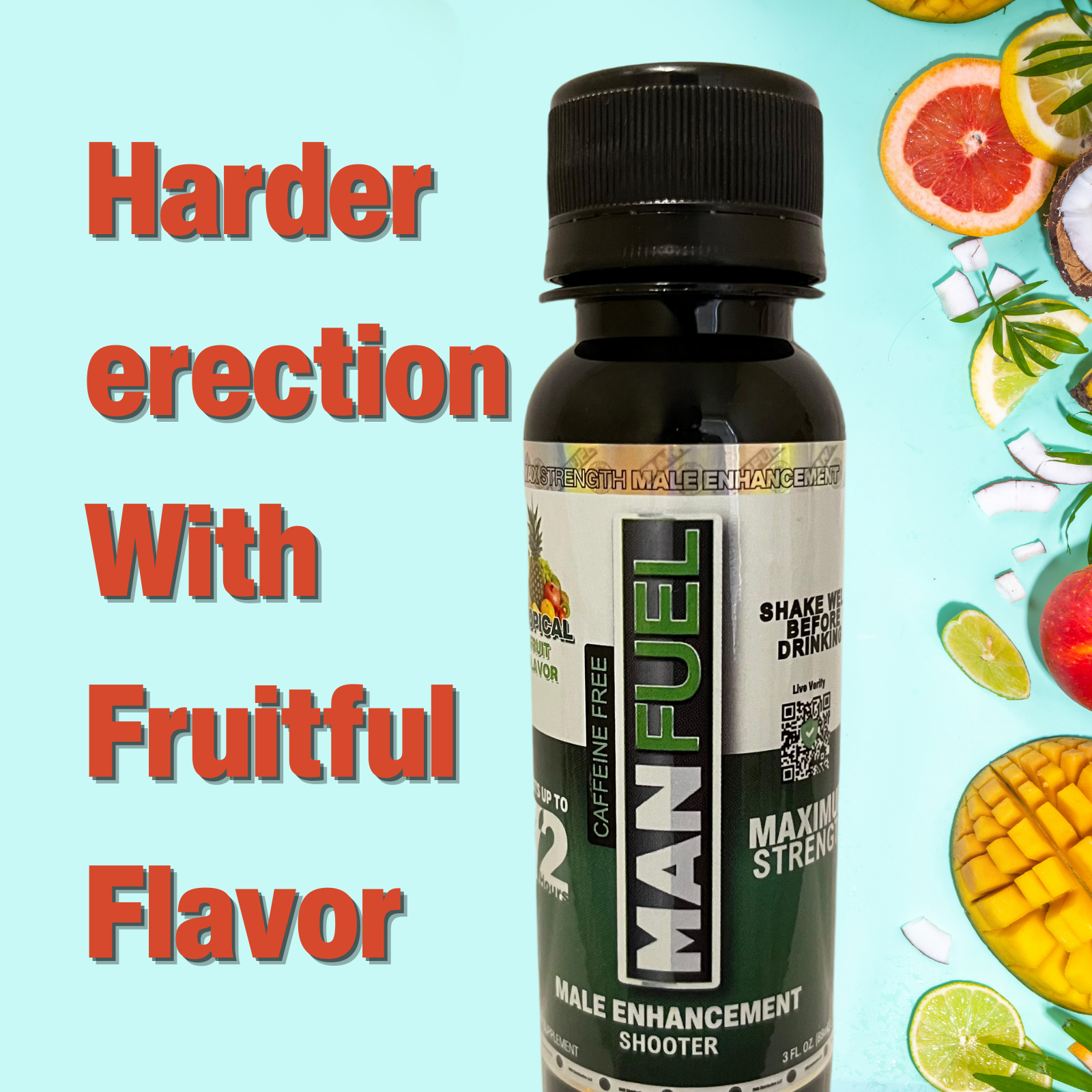 Manfuel Liquid Shooter - 3 fl. oz. Tropical Fruits Flavor, Single Bottle