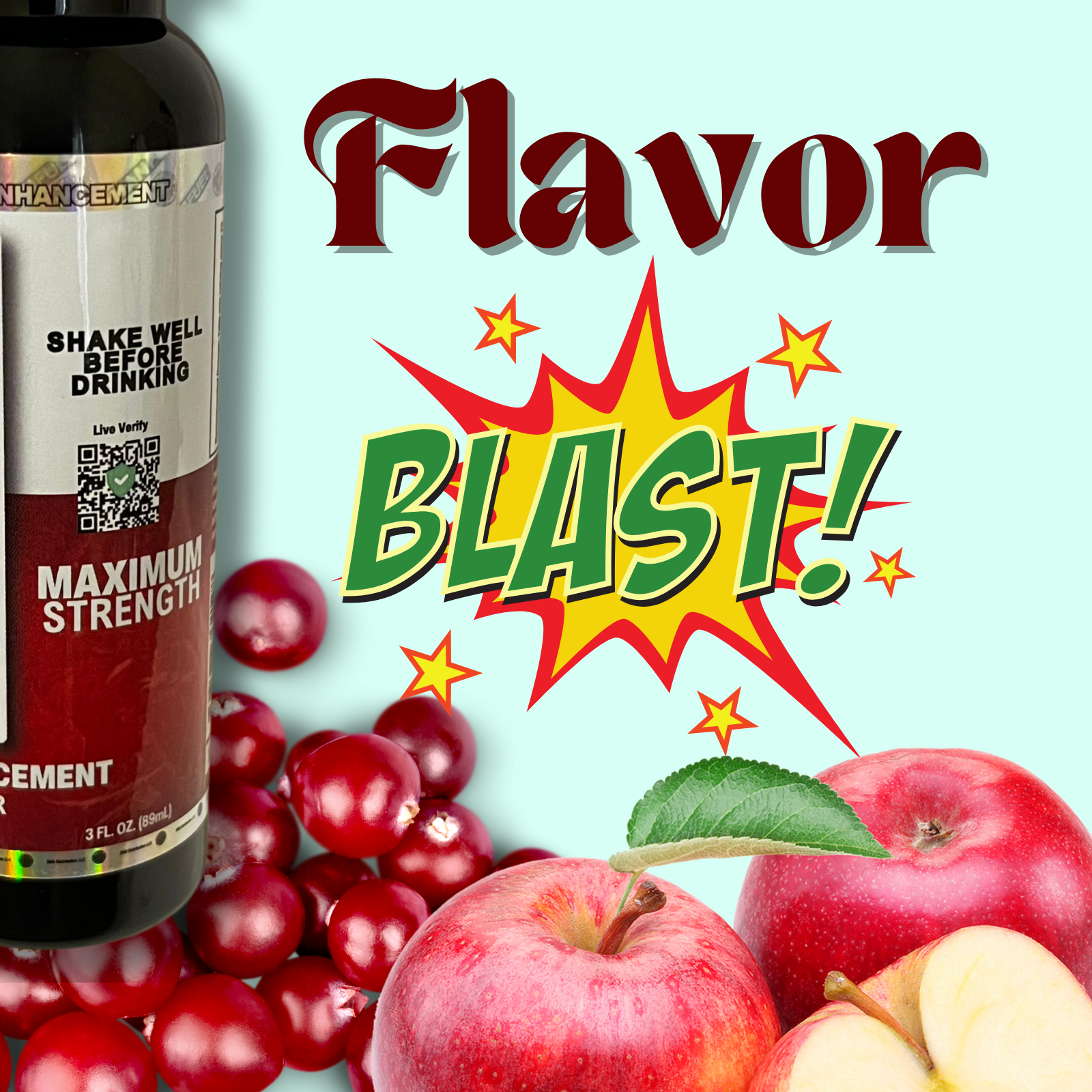 Manfuel Liquid Shooter - 3 fl. oz. Cranberry Apple Flavor, Single Bottle